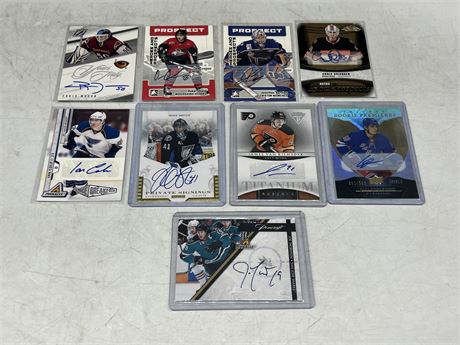 9 AUTO CARDS - INCLUDES ROOKIES