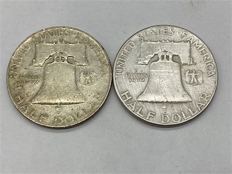 1958 & 1963 FRANKLINS SILVER COINS