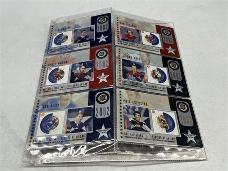 2002 CANADA POST NHL ALL STAR GAME STAMP SET