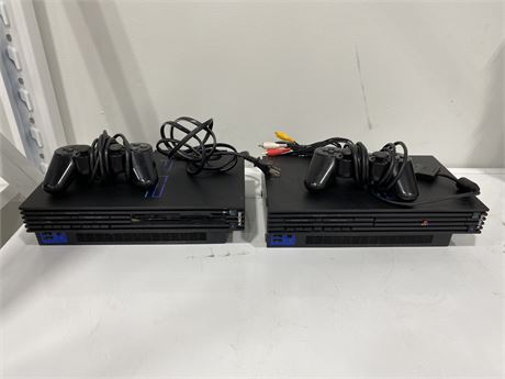 2 PLAYSTATION 2’S (Both turn on, missing cords)