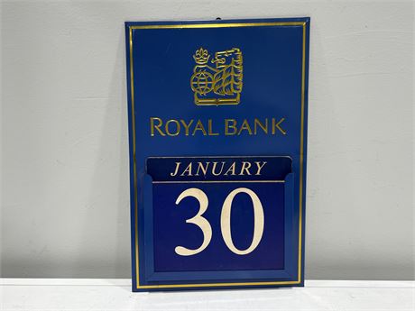 VINTAGE ROYAL BANK CALENDAR 12”x18”