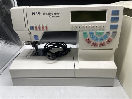 PFAFF SEWING MACHINE 7570 WITH CONTENTS (MADE IN GERMANY)