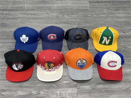 LOT OF 8 NHL HATS