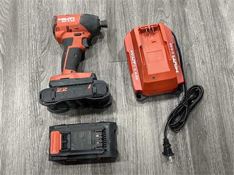 HILTI SID 6-22 CORDLESS IMPACT DRILL WORKING W/ 2 BATTERIES & CHARGER