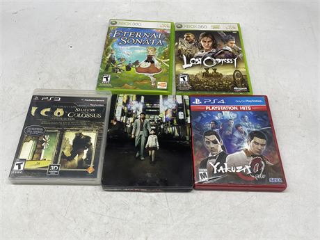 LOT OF 5 VIDEO GAMES (PS4, PS3, & XBOX 360)
