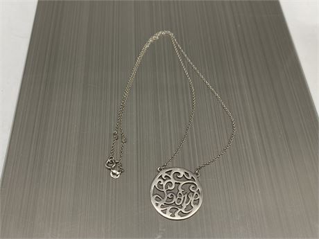 STERLING “LOVE” PENDANT ON STERLING CHAIN (18”)