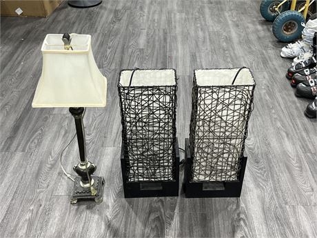 3 LAMPS INCLUDING MATCHING SET (Tallest is 30”)