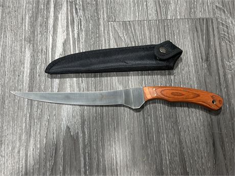 NEW ELKRIDGE FILET KNIFE W/SHEATH (12” long)
