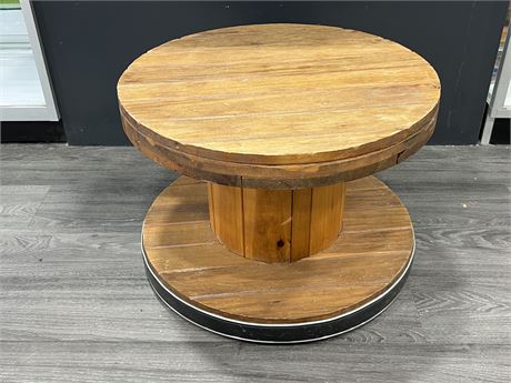 WOOD SPOOL / FINISHED TABLE (24” wide, 17” tall)