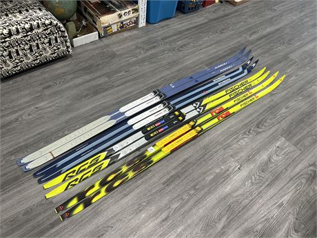 4 PAIRS OF CROSS COUNTRY SKI’s - SPECS IN PHOTOS