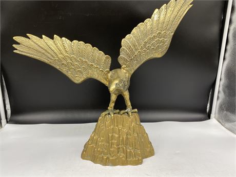 LARGE BRASS EAGLE ON STAND 18”