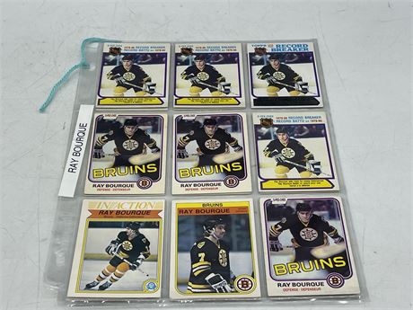 SHEETS OF RAY BOURQUE HOCKEY CARDS - TOPPS / OPC