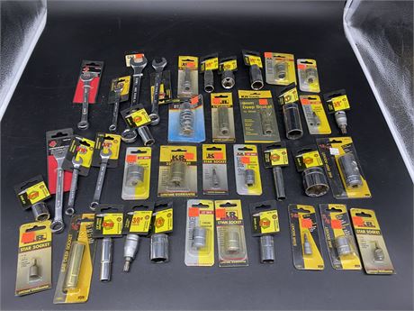 LOT OF NEW SOCKETS & WRENCHES