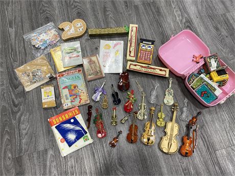 VIOLIN KNICK KNACK COLLECTION, COLLECTABLES, ETC
