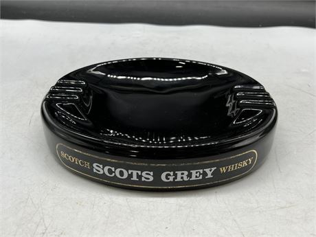 VINTAGE PUB ASHTRAY BY WADE “SCOTS GREY” WHISKEY (9” wide)
