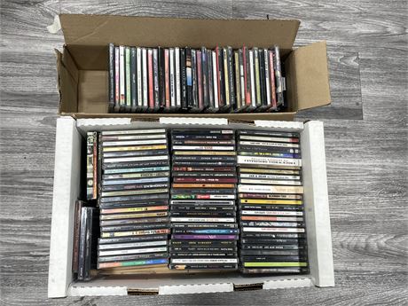 2 BOXES OF CDS - MISC TITLES - SOME SCRATCHED