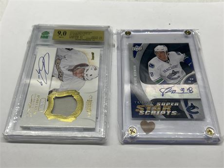 2 AUTOGRAPHED NHL CARDS - 1 GRADED