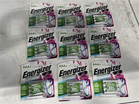 9 NEW PACKS OF ENERGIZER AAA4 BATTERIES