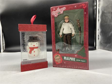 RALPHIE ACTION FIGURE FROM A CHRISTMAS STORY & SNOWMAN 2600 MAH POWERBANK