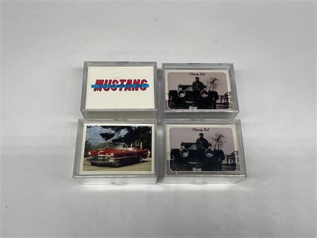 4 COMPLETE SETS OF CHEVY & MUSTANG CARDS