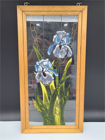 STAINED GLASS STYLE HANGING WINDOW (22"x11")