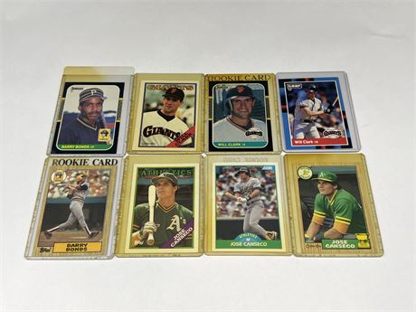 (8) 1980’s MLB CARDS - INCLUDES TOPPS BARRY BONDS ROOKIE