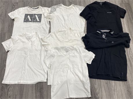 LOT OF 7 ARMANI EXCHANGE SHIRTS ALL SIZE WOMANS/YOUTH MEDIUM