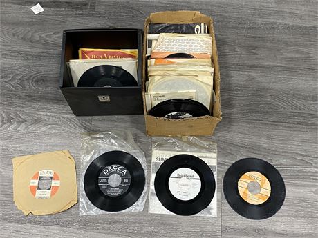2 BOXES OF MISC 45S - CONDITION VARIES