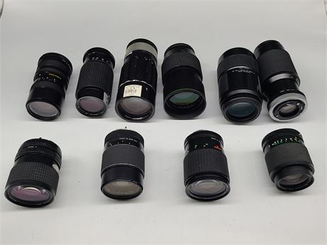 ASSORTED MOUNTS - MANUAL FOCUS ZOOMS LOT OF 10 LENS