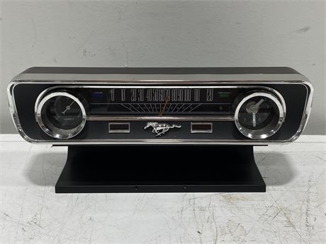1965 FORD MUSTANG DESK TOP CLOCK - WORKS (12”X5”)