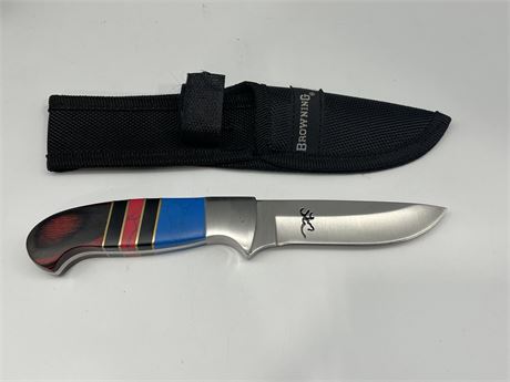 BROWNING KNIFE W/ SHEATH 3.5” BLADE - 8” OVERALL