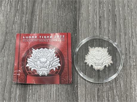 1/2 OZ PURE SILVER LUNAR TIGER COIN