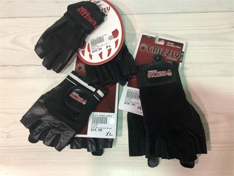 3 PAIRS OF WORKOUT GLOVES SIZE XL (RETAIL $29.99ea)