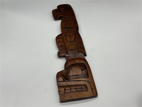 SIGNED INDIGENOUS WOOD CARVING (19”)