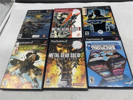 LOT OF 5 PS2 GAMES + GTA5 FOR XBOX 360 IN PS2 CASE