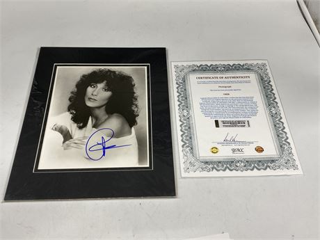 CHER AUTOGRAPHED MATTED PHOTO W/COA (11”x14”)