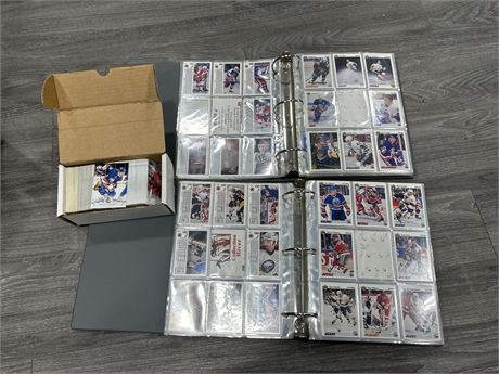 HOCKEY CARD LOT - 2 BINDERS OF VINTAGE & SMALL BOX OF MODERN CARDS