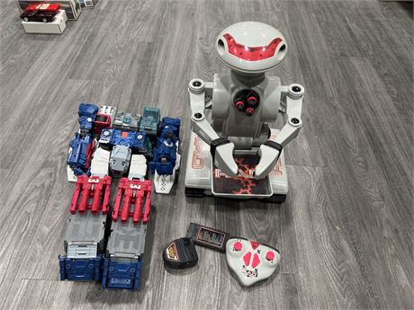 LARGE RC ROBOT & TRANSFORMER FIGURE - MISSING PIECES - ROBOT IS 19”