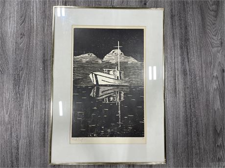ARTIST PROOF “CALM SEAS” BLOCK PRINT 18x25