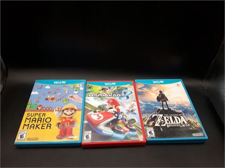 COLLECTION OF NINTENDO WII-U GAMES - VERY GOOD CONDITION
