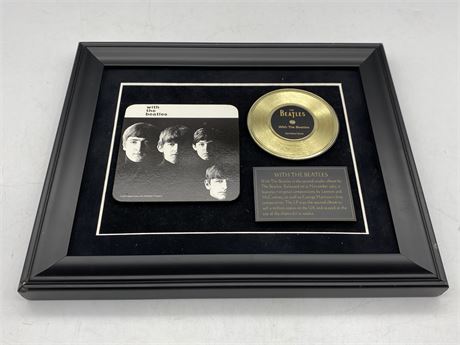 THE BEATLES FRAMED GOLD MINI DISC ‘WITH THE BEATLES’
