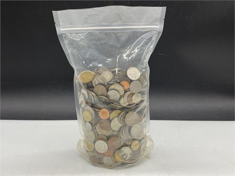 LARGE BAG OF WORLD COINS