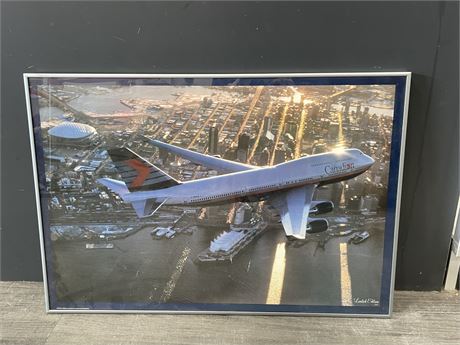 FRAMED LIMITED EDITION 1992 CANADIAN AIRLINES PHOTO 28”x19”