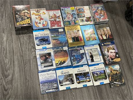 LOT OF SEALED BLU RAYS & DVDS