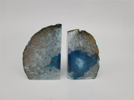 AGATE BOOK ENDS (5" tall)