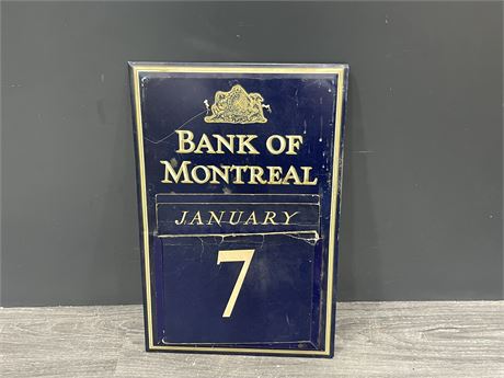 VINTAGE BANK OF MONTREAL WALL CALENDAR 18.5”x12”