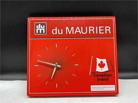 DU MAURIER CANADA CIGARETTE ADVERTISING CLOCK  - 16”x14”
