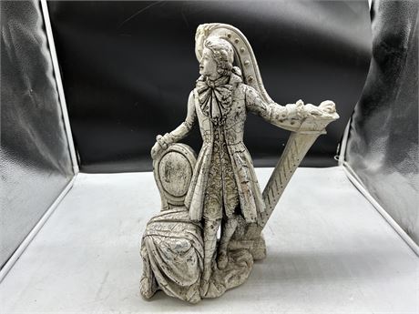 SIGNED UNIVERSAL ST. CATHERINES SCULPTURE (17” tall, has crack)