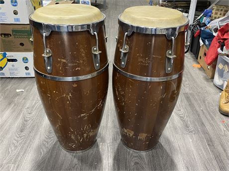 PAIR OF CONGO DRUMS (LARGEST 14”x30”)