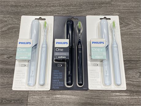 3 NEW PHILLIPS SONICARE ELECTRIC TOOTHBRUSHES